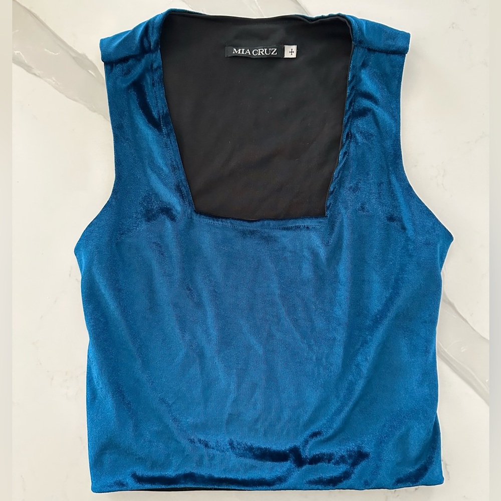 Velvet Square Neck Top